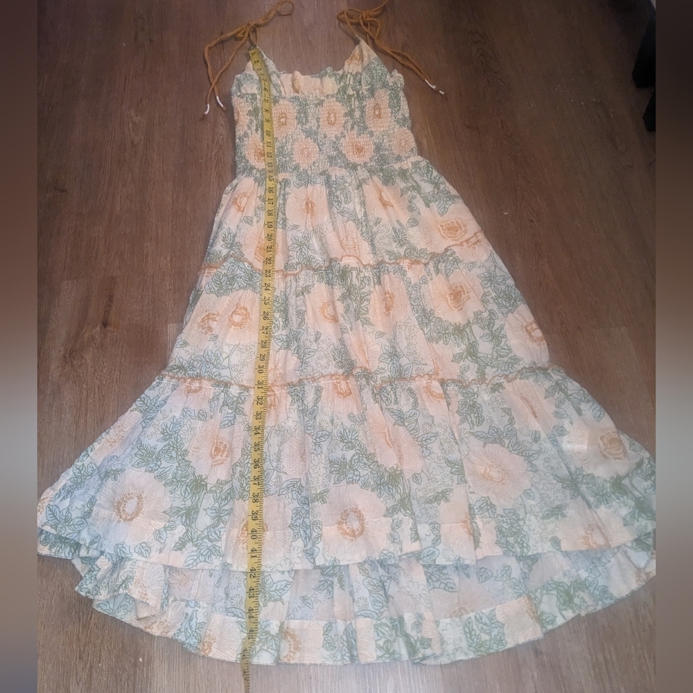 Free People Adriel Tie Strap Tiered Midi Dress sz LRG in Ivory Combo💲ON SALE💲 - Picture 7 of 16